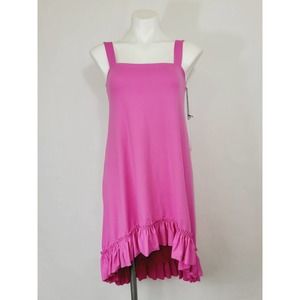 Susana Monaco Bubblegum pink hi-low ruffle tank dress